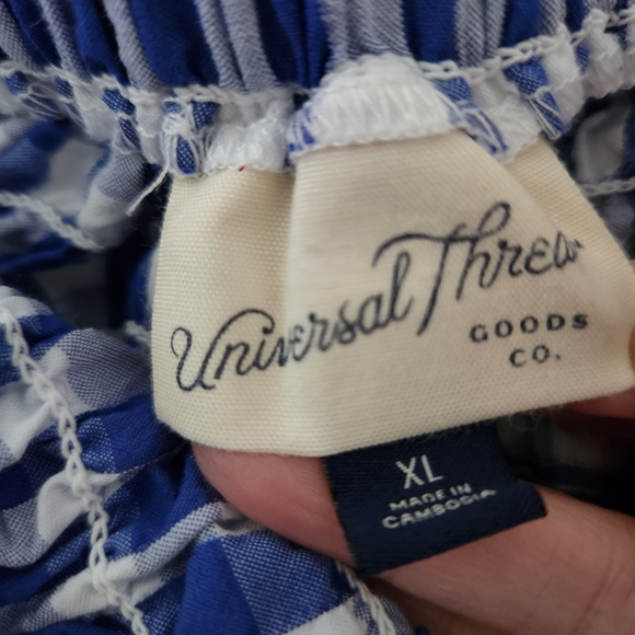 Universal Thread Womens Blue & White Smocked Gingham Maxi Skirt Size XL - Picture 7 of 8